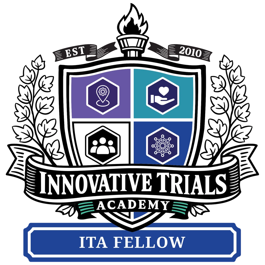The ITA Fellow crest, with a blue name plate