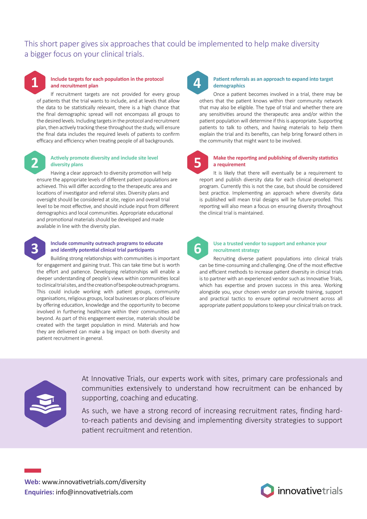 Six ways to improve diversity in clinical trials, page 2 of 2
